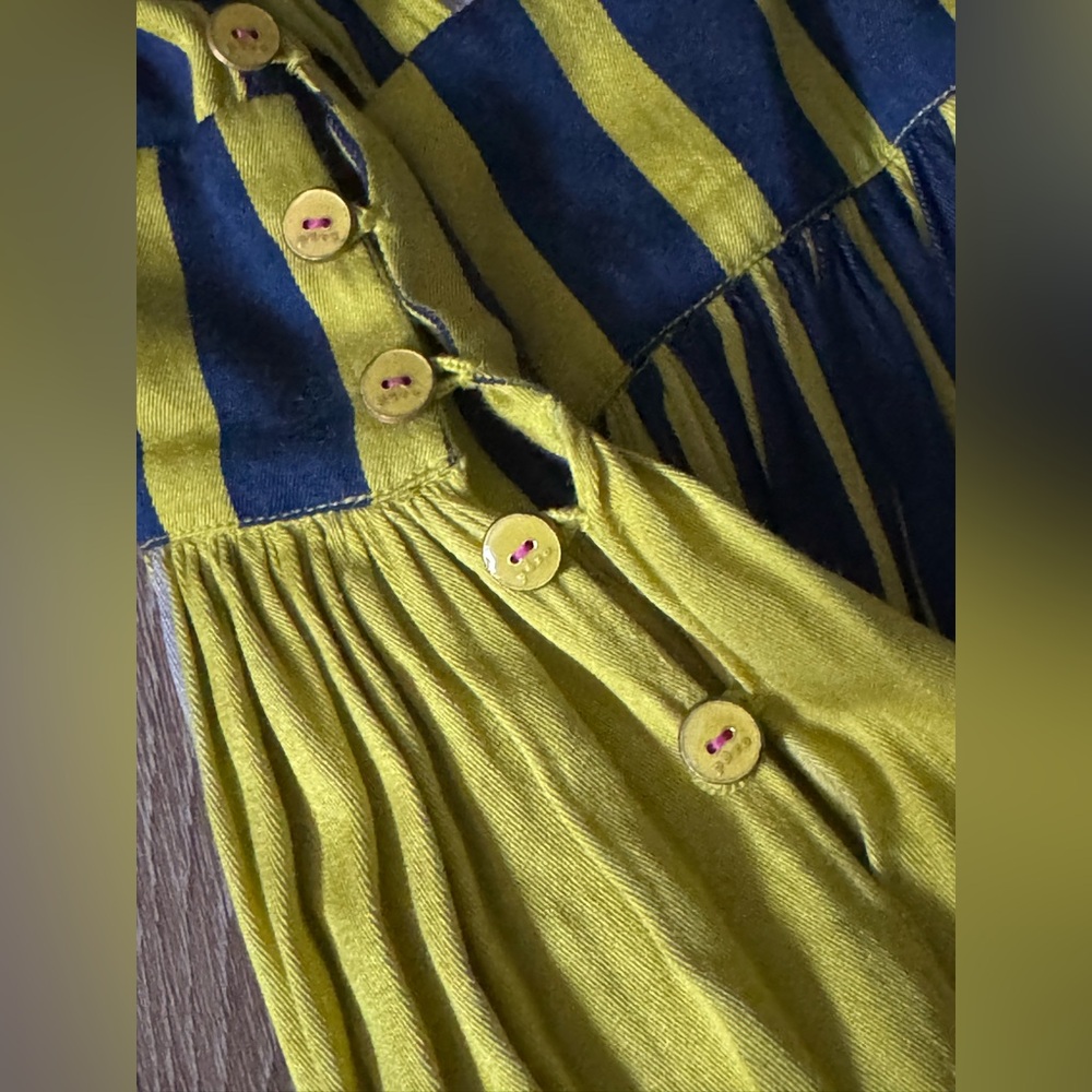 Pero Yellow Blue Striped‎ Maxi Dress Size 36/M - Picture 2 of 7